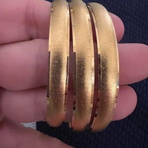 Brushed Gold Tone Stainless Bangles 3pc
